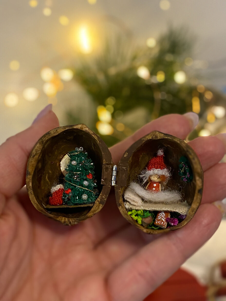 I Create Tiny Fairy Houses In Walnut Shells