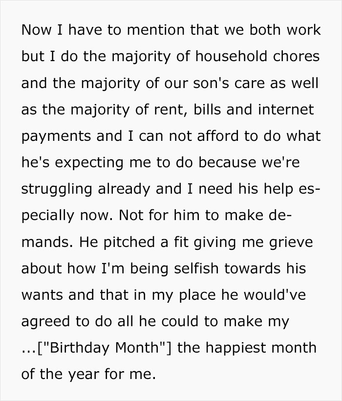 Delusional Guy Lists The Things He Expects For His "Birthday Month" And They Are Ridiculous