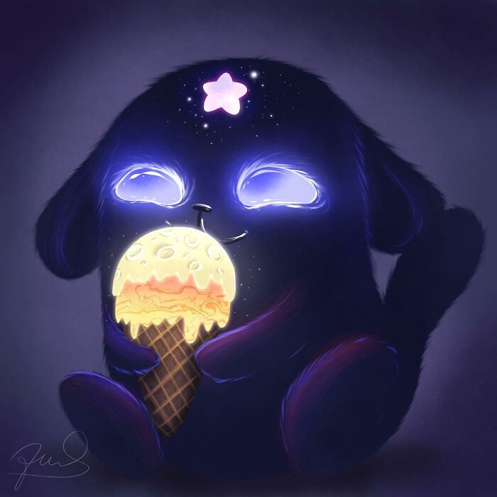 I Painted 19 Illustrations Of Cute Glowing Forest Monsters And Spirits