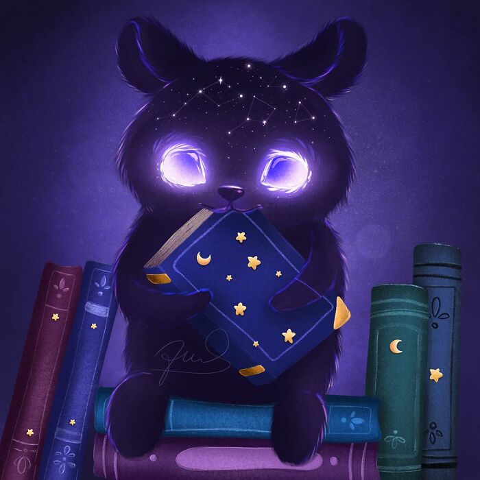 I Painted 19 Illustrations Of Cute Glowing Forest Monsters And Spirits