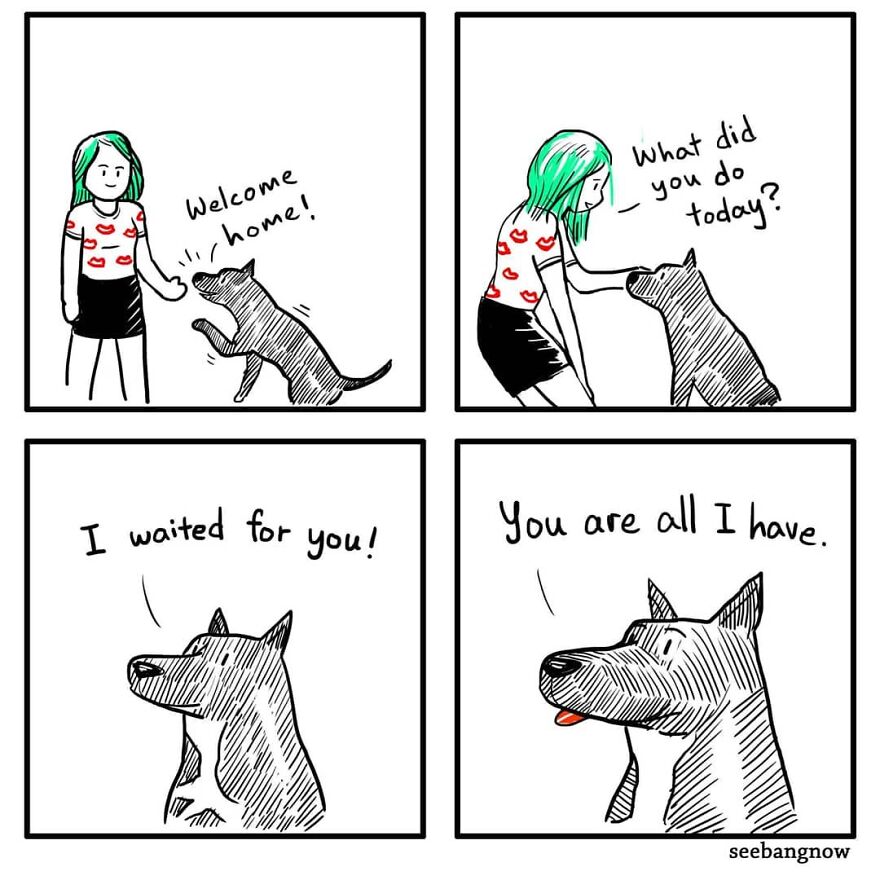 Illustrator Shows In Funny Comics What Dogs Really Think (30 Comics)