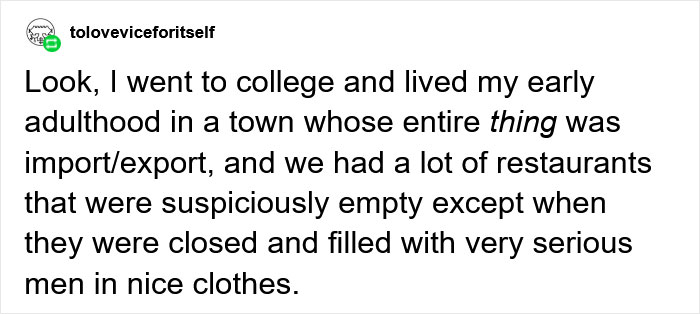 Man Realizes He Ate Pierogi In A Mafia Front Restaurant For Half A Year, People Start Sharing Similar Experiences Man Realizes He Ate Pierogi In A Mafia Front Restaurant For Half A Year, People Start Sharing Similar Experiences