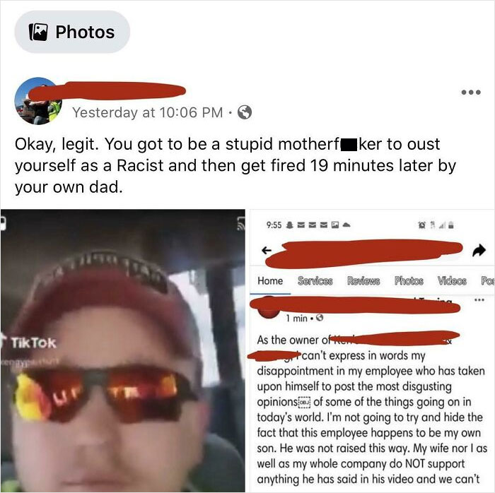 Racist Gets Fired By His Own Dad