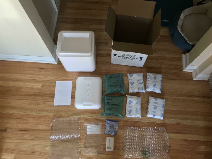 Old Insurance Only Covered My Birth Control If I Went Through Mail-Order. Switching Back To Pick UPS With My New Insurance Was The Best Feeling. Product Is The Small Blue-Ish Thing Center Bottom