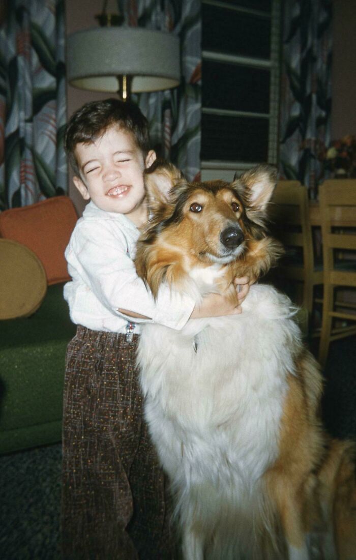 'i Love You So Much!' Boy And Dog Circa Mid 1950s