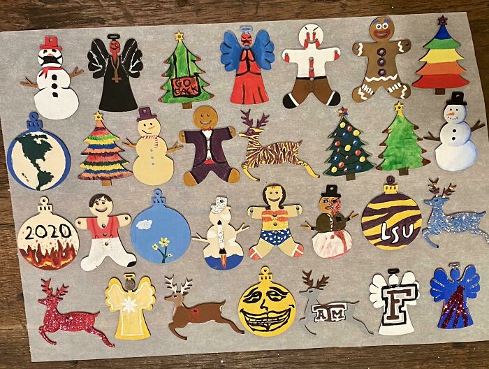 My Wife Bought An Ornament Kit And Made Me And The 5 Kids (14-22) Paint Ornaments