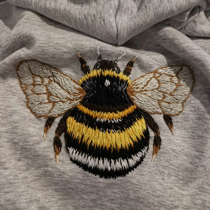 Someone On /R/Bumblebutts Suggested That You Guys Might Enjoy My First Embroidery Try!
