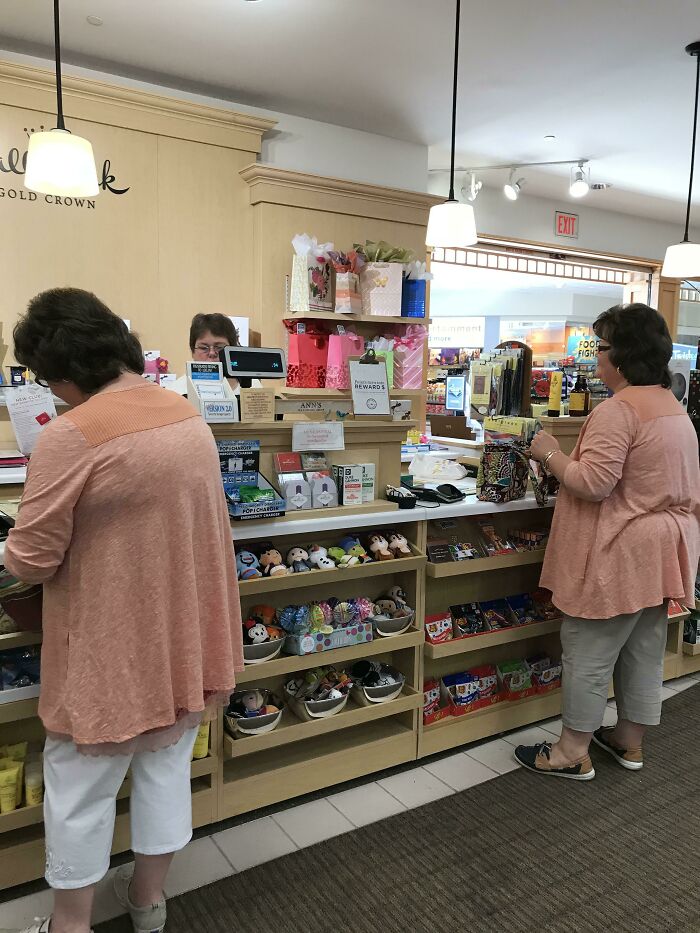These Two Unrelated Women With The Same Hair And Shirt That I Found At The Mall