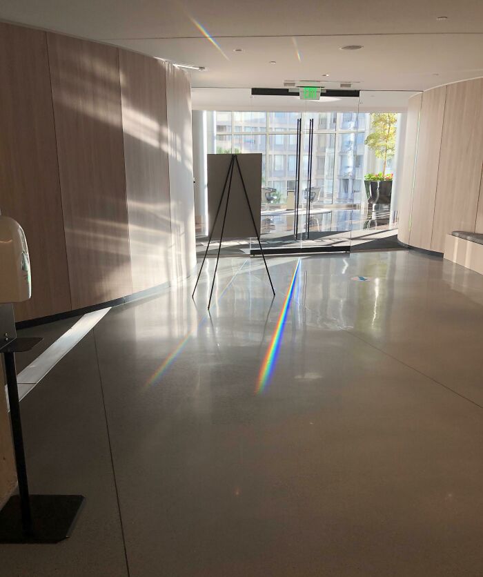 The Door Into My Work Casts A Solid Rainbow For A Few Minutes In The Mornings