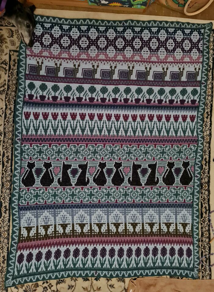 Just Finished This Evening, Love Love Love This! First Attempt At Mosaic Crochet, Definitely Won't Be The Last. It's So Warm And Cosy, Will Definitely Make The British Winter A Bit More Bearable