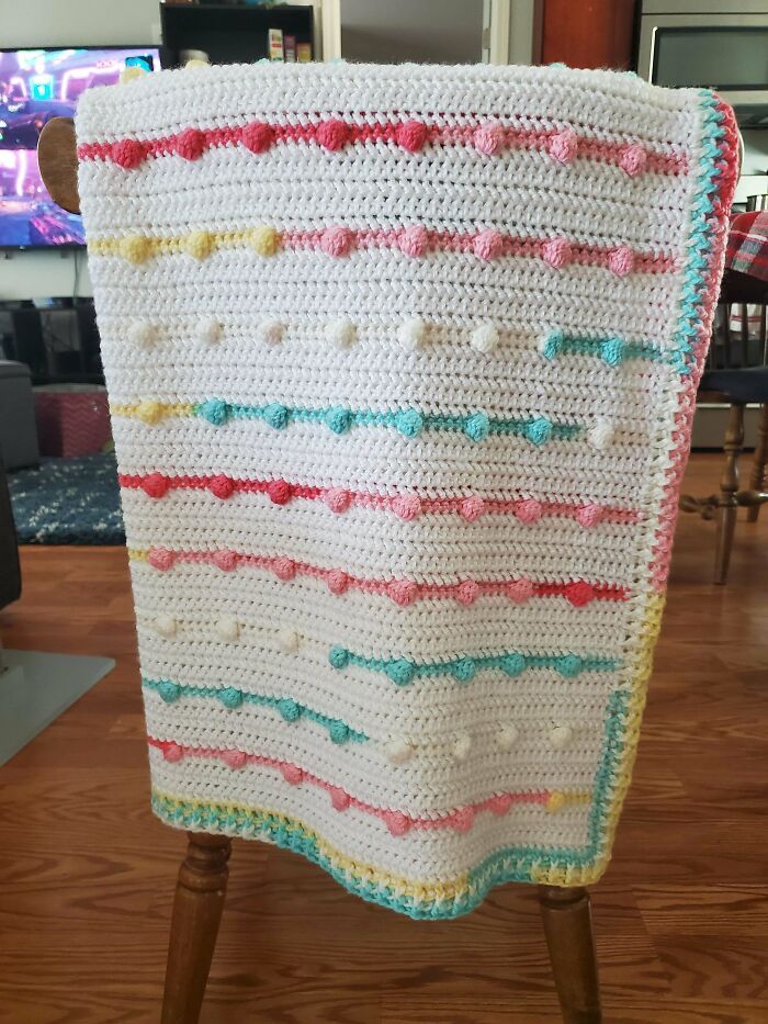 I Never Did End Up Liking It, But It's Finished! My Candy Dot Blanket