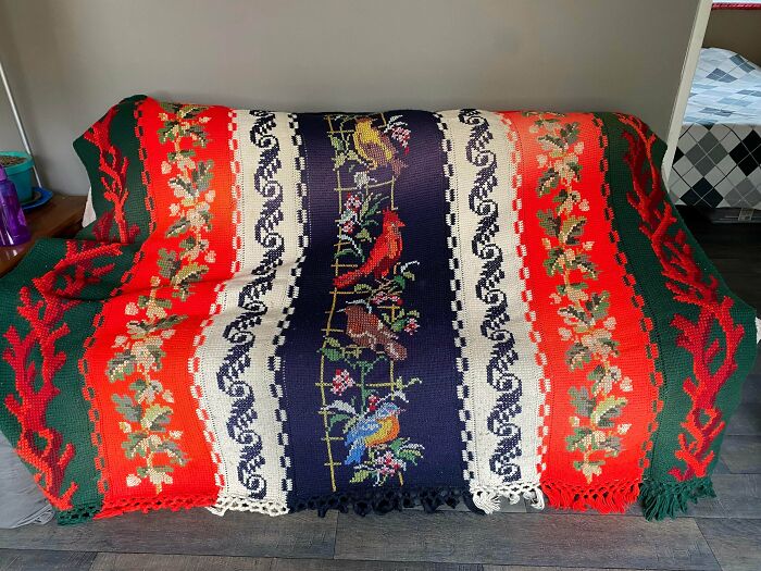 Yesterday While Visiting My Great Grandma She Gifted Me This Afghan That She Made In 1980! Beyond Blessed