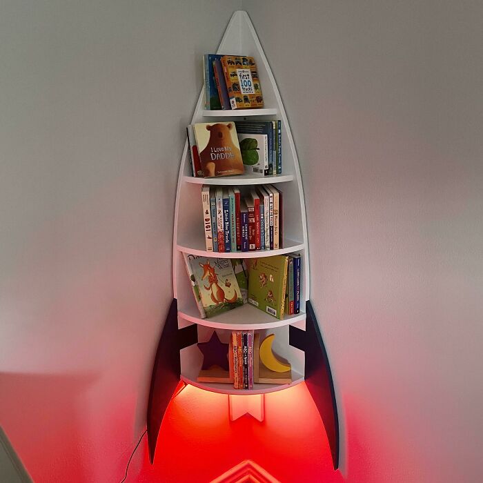 Rocket Ship Bookcase I Built For My New Son