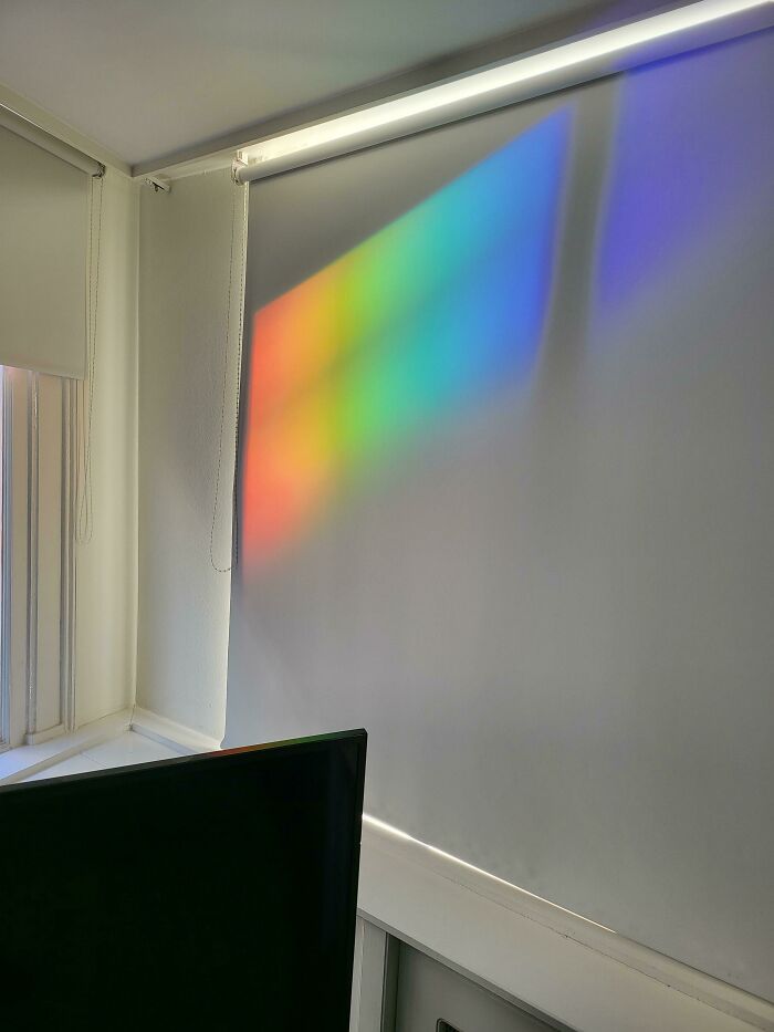 Once Per Day The Sun Is Reflected Off A Street Sign Just At The Right Angle So That I Have My Own Private Rainbow