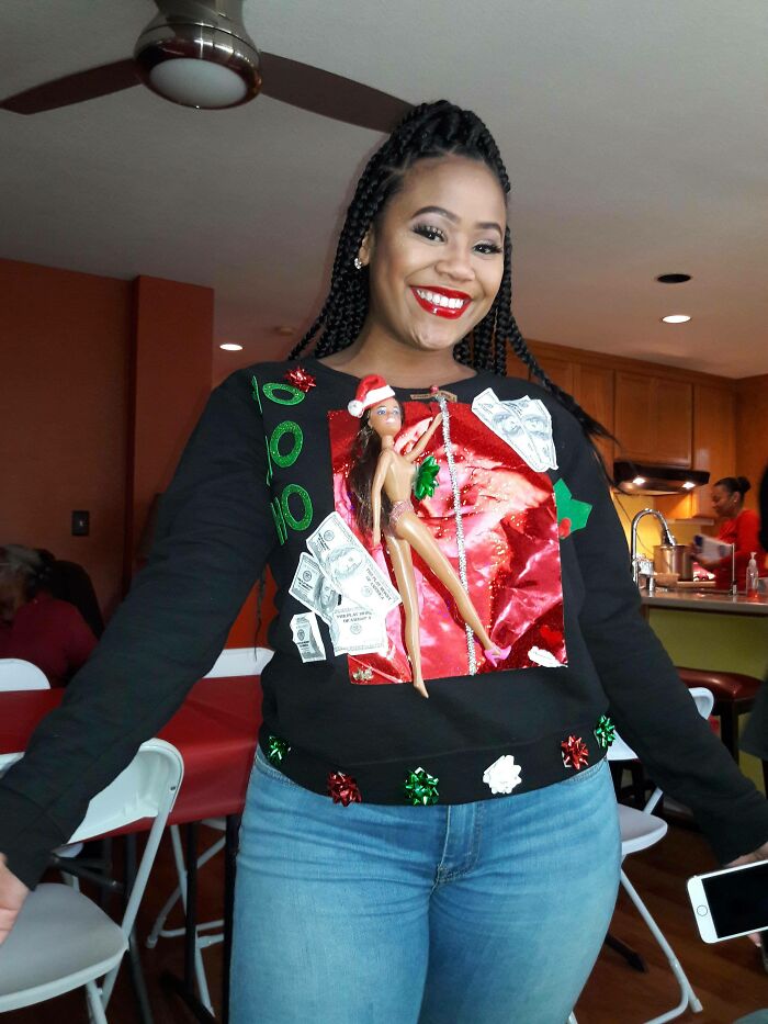 My Little Sisters Ugly Christmas Sweater For Family Dinner