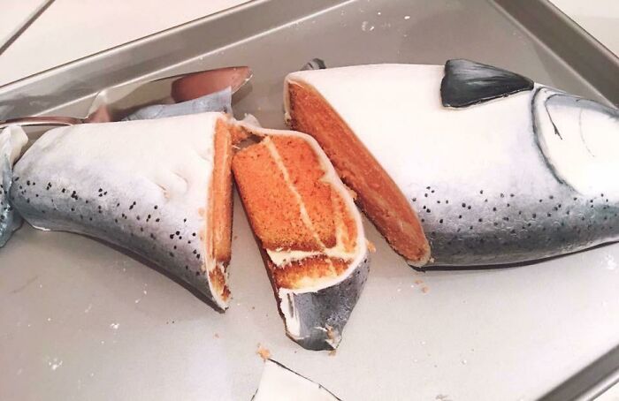 The Other Day I Posted My Fish Cake. Here It Is Cut Open For Those Who Were Interested!