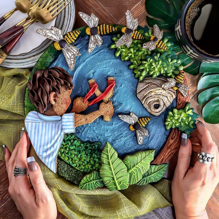 Last Year I Made My Dad A Cookie Crust Birthday Pie, Illustrating His Childhood In Honduras. I Decided It Should Be A Tradition, So Pie-Ified Another Of His Stories This Year. This Has A Lemon And Blueberry Filling In A Cinnamon-Almond Cookie Crust