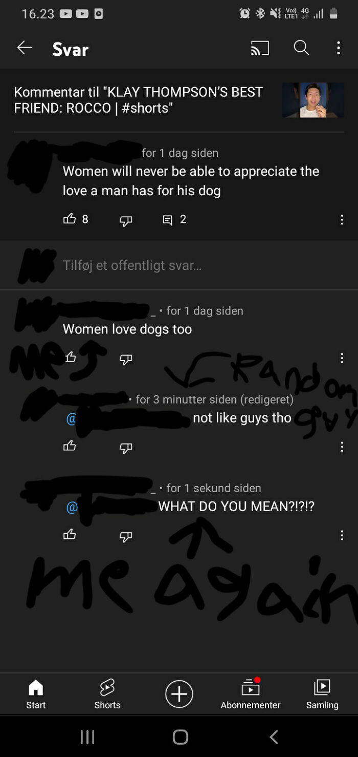 Online comments debate women and dogs in a funny that’s not how women work moment shared in an online group discussion.