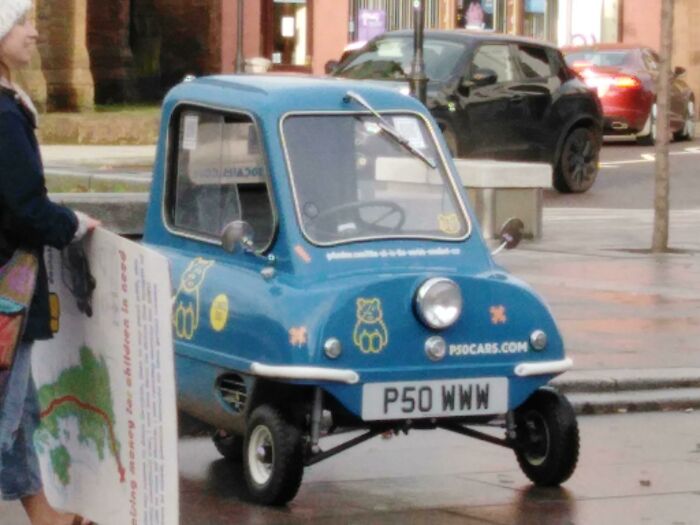 Saw A Little Car That Only Fits One Person And Only Has One Headlight