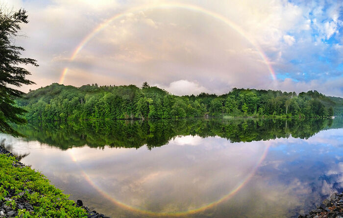 A Rainbow Appeared On My Way Home From Work Last Night. I Took The Long Way Home So I Could Photograph It.