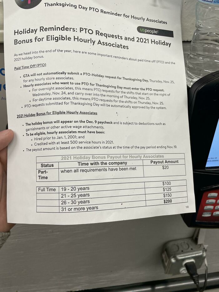 Holiday “Bonuses” Congrats To Any Of You Dinosaurs With 19 Plus Of Hourly