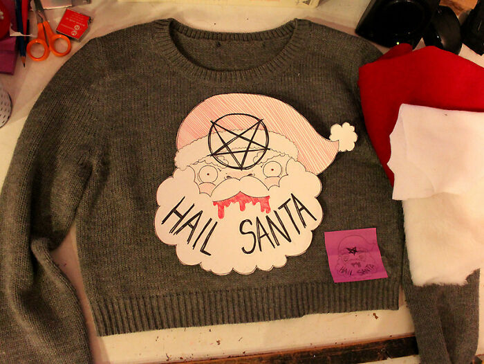 Working On A Festive Christmas Sweater