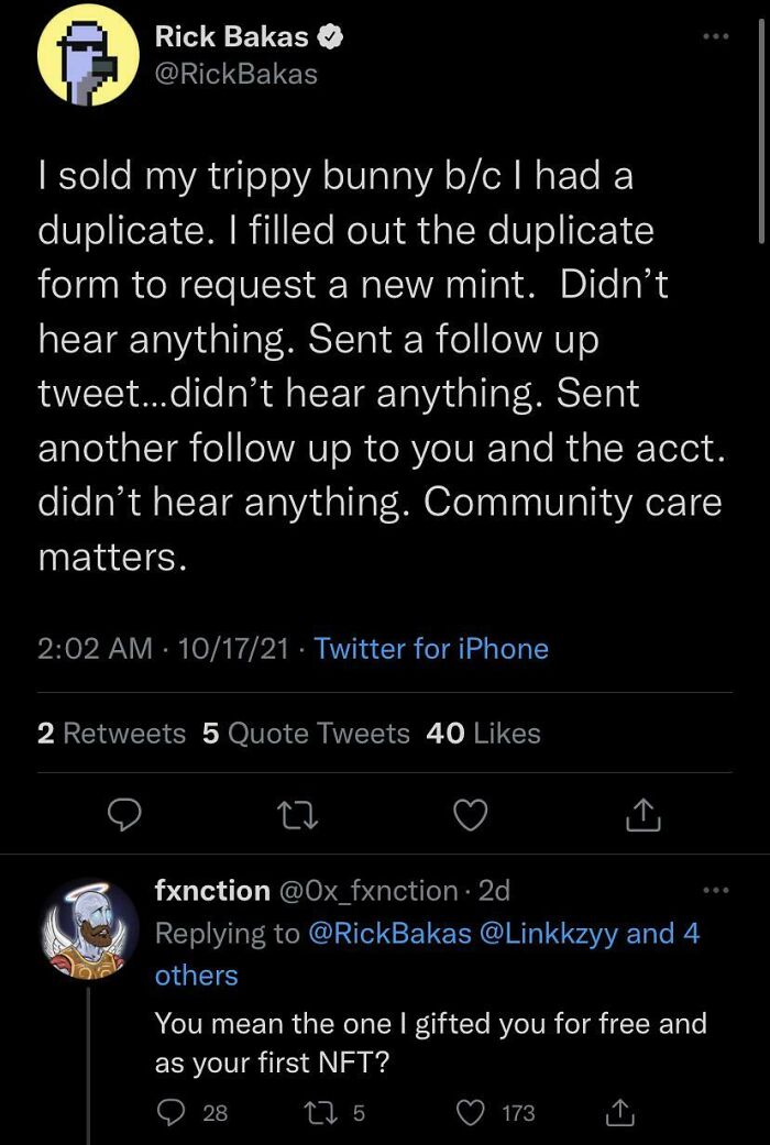 Cb Complains About An Nft He Was Given For Free Worth Thousands Of Dollars