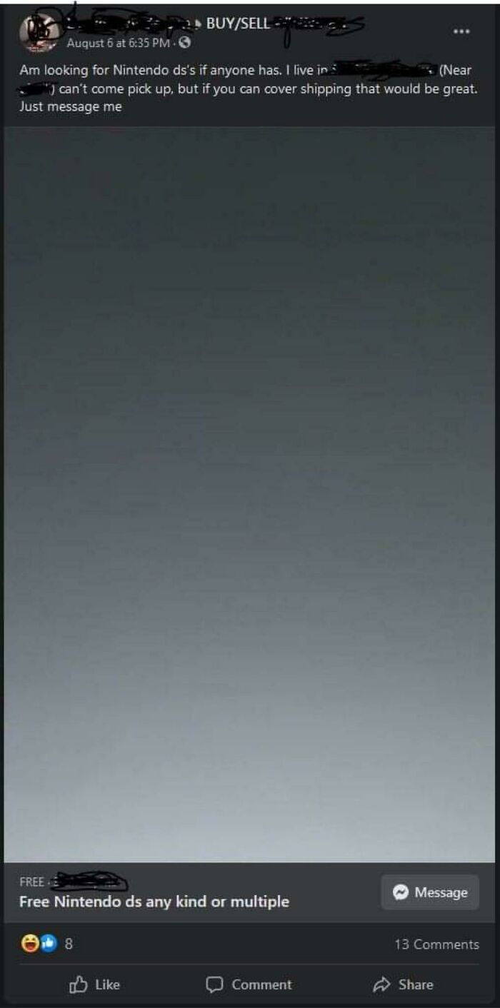 I Want A Free Ds And Needs To Be Shipped As Well!