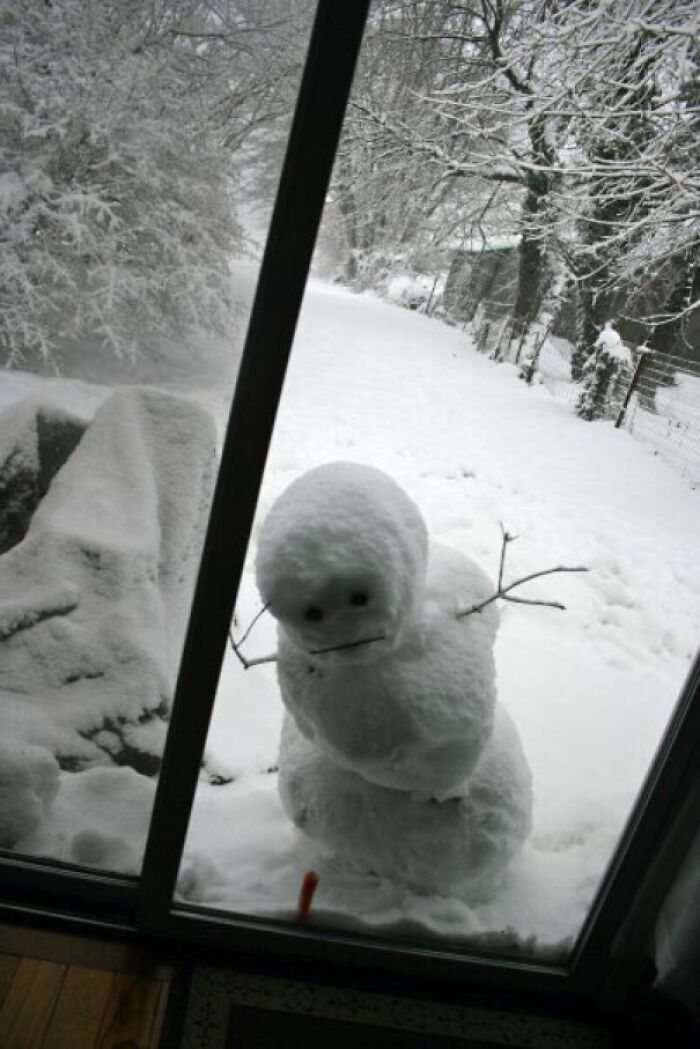 This Snowman Won't Leave Us Alone. He's Creeping Us Out