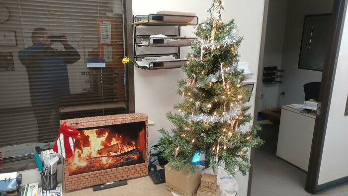 I Wanted To Warm Up The Office Space With Some Christmas Decorations