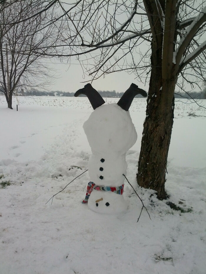 Upside Down Snowman