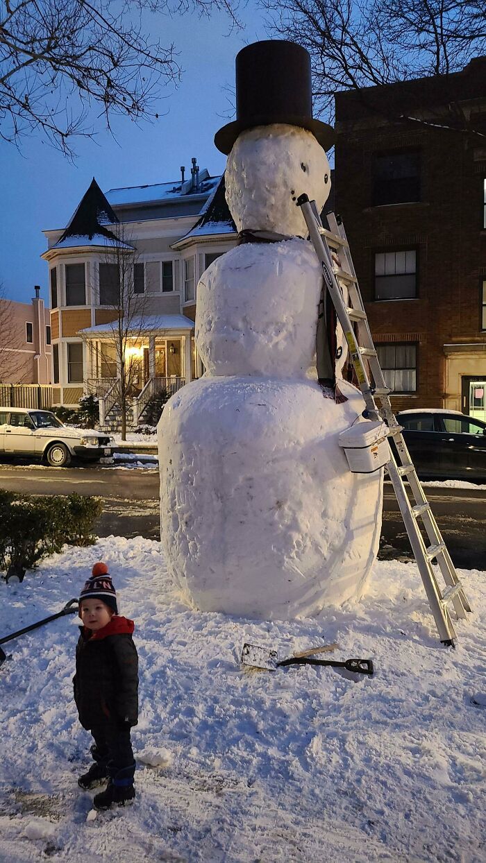 My Neighbors Built A 12 Foot Tall Snowman