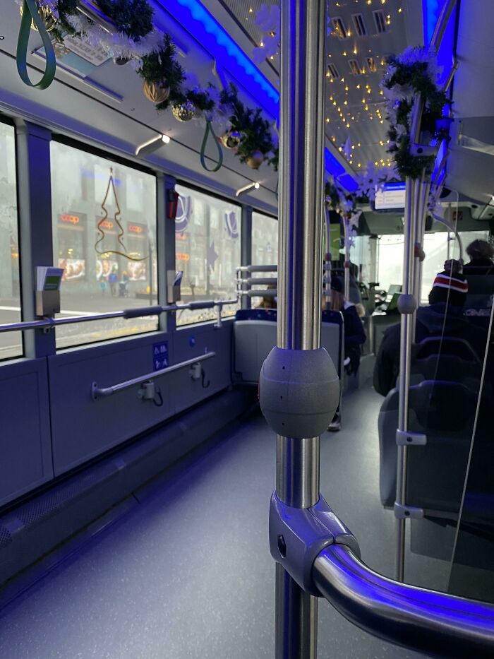 A Christmas Decorated Bus Outside Of Zurich (2020)