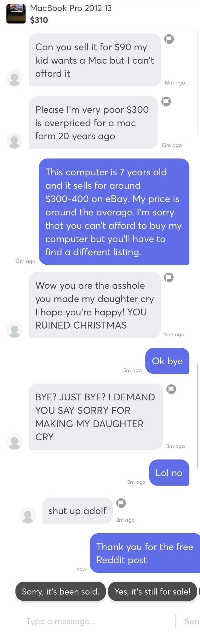 Apparently I Ruined Someone’s Christmas?