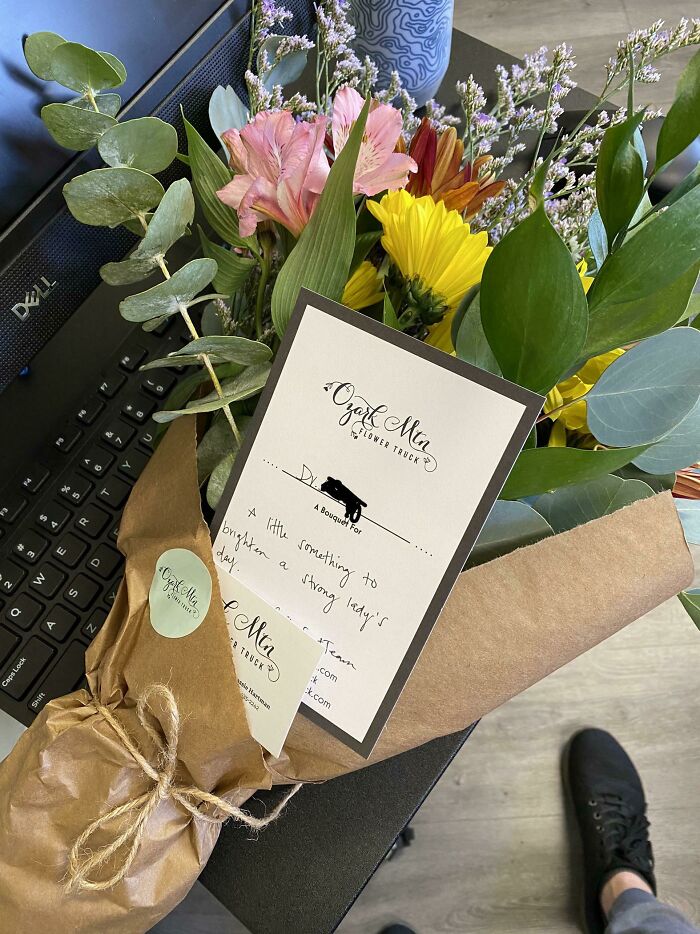 My Coworkers, Who Are Underpaid And Overworked, Surprised Me With A Bouquet After Seeing Me Struggle Last Week. They Really Are The Best