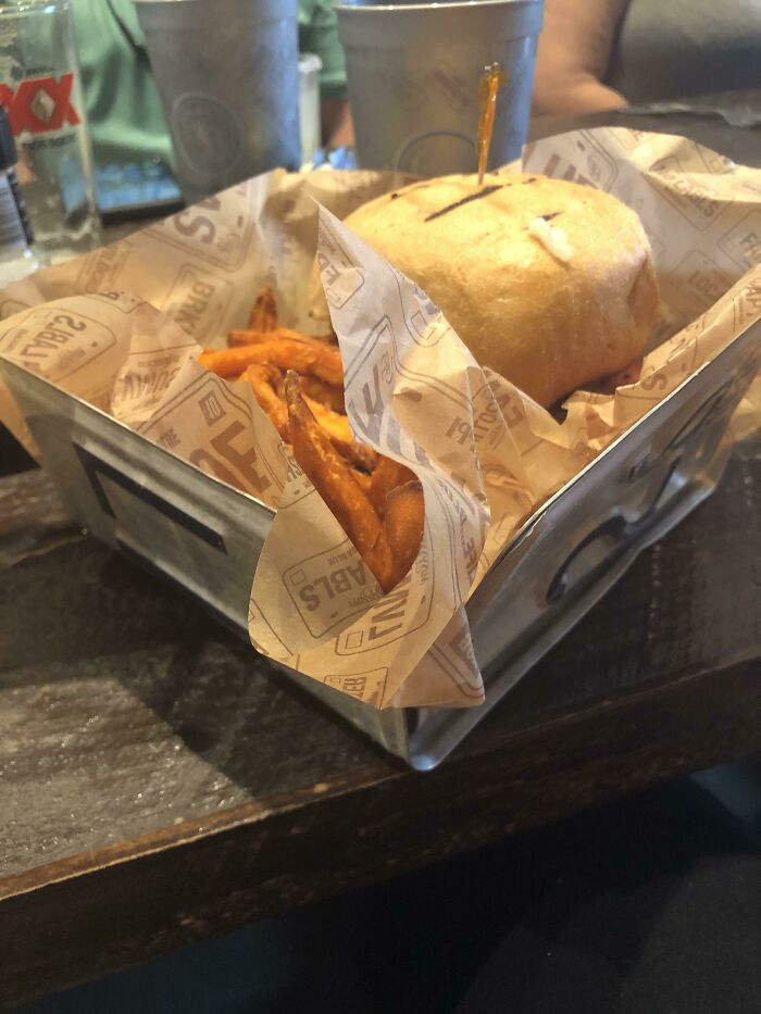 My Meal Was Served In A Folded License Plate. I Mean I Guess It Is A Plate In A Way