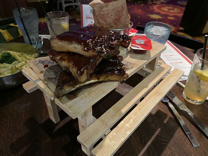 Ribs On A Picnic Table