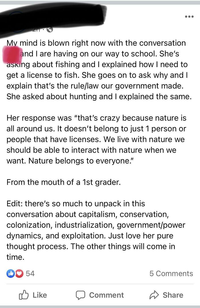 From The Mouth Of A First Grader