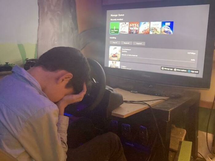 Happy Christmas. Only 72 Hours Left Of Downloading To Play The Game He Got For Christmas This Morning