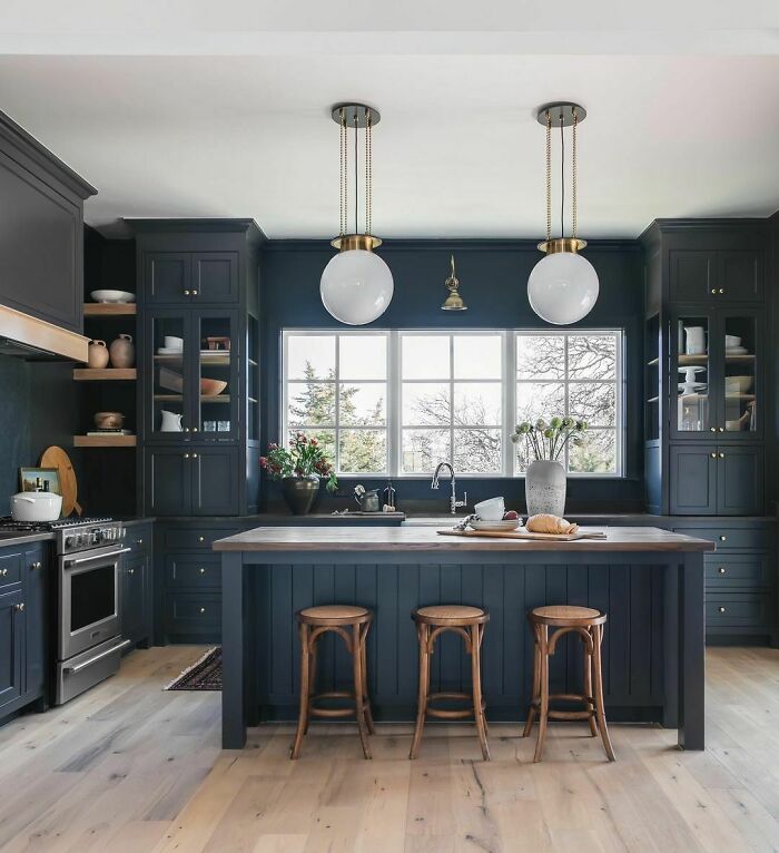 Dark Blue Kitchen In Oklahoma City, Oklahoma