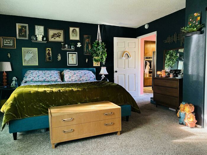 Completely Finished Black Bedroom!