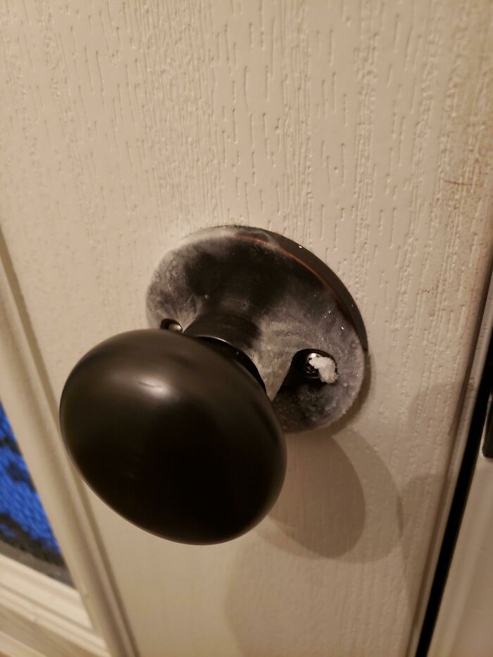 So Cold Outside My Doorknob Frosted