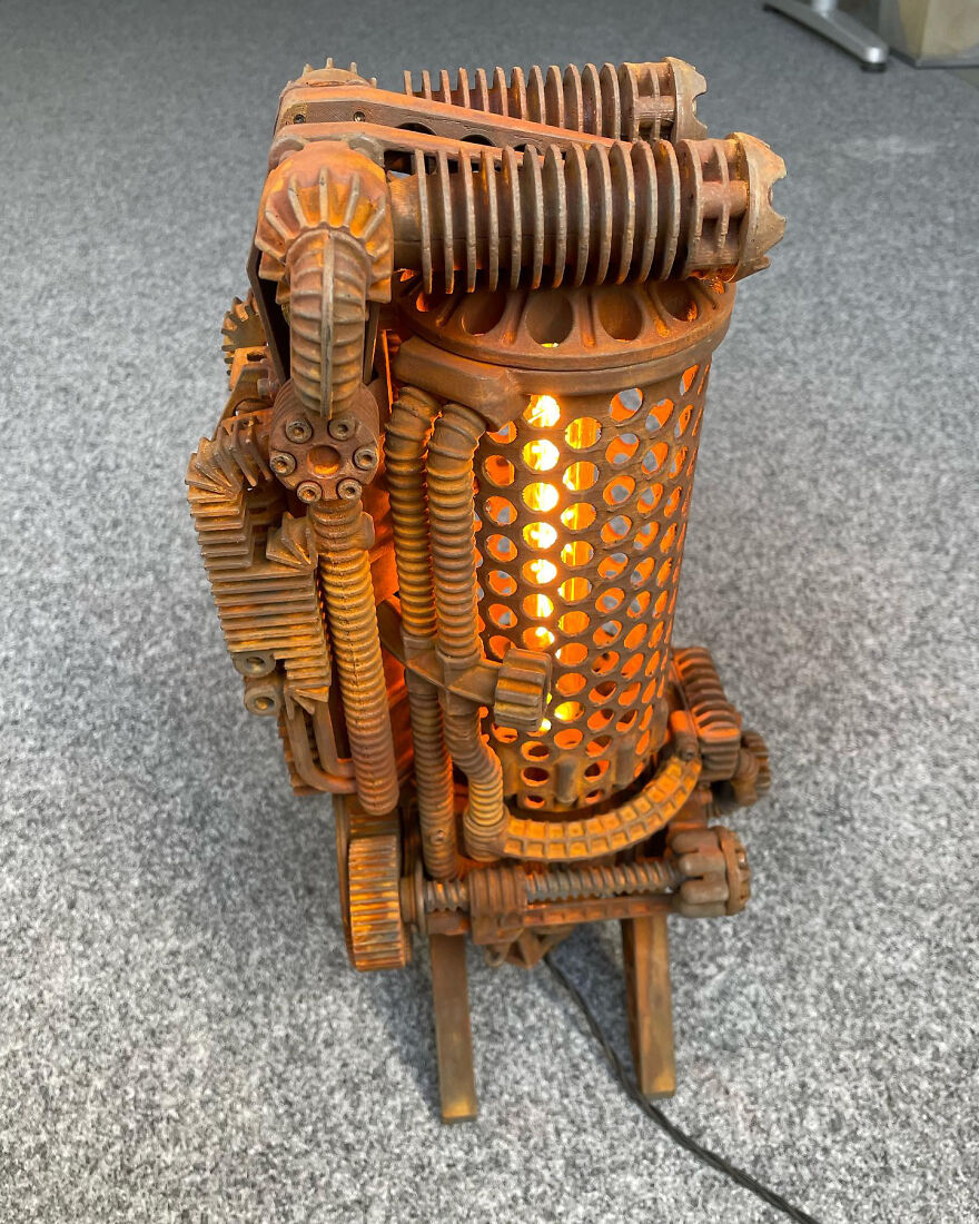 3D Printed Steampunk Style Lamp 3D Printed Steampunk Style Lamp