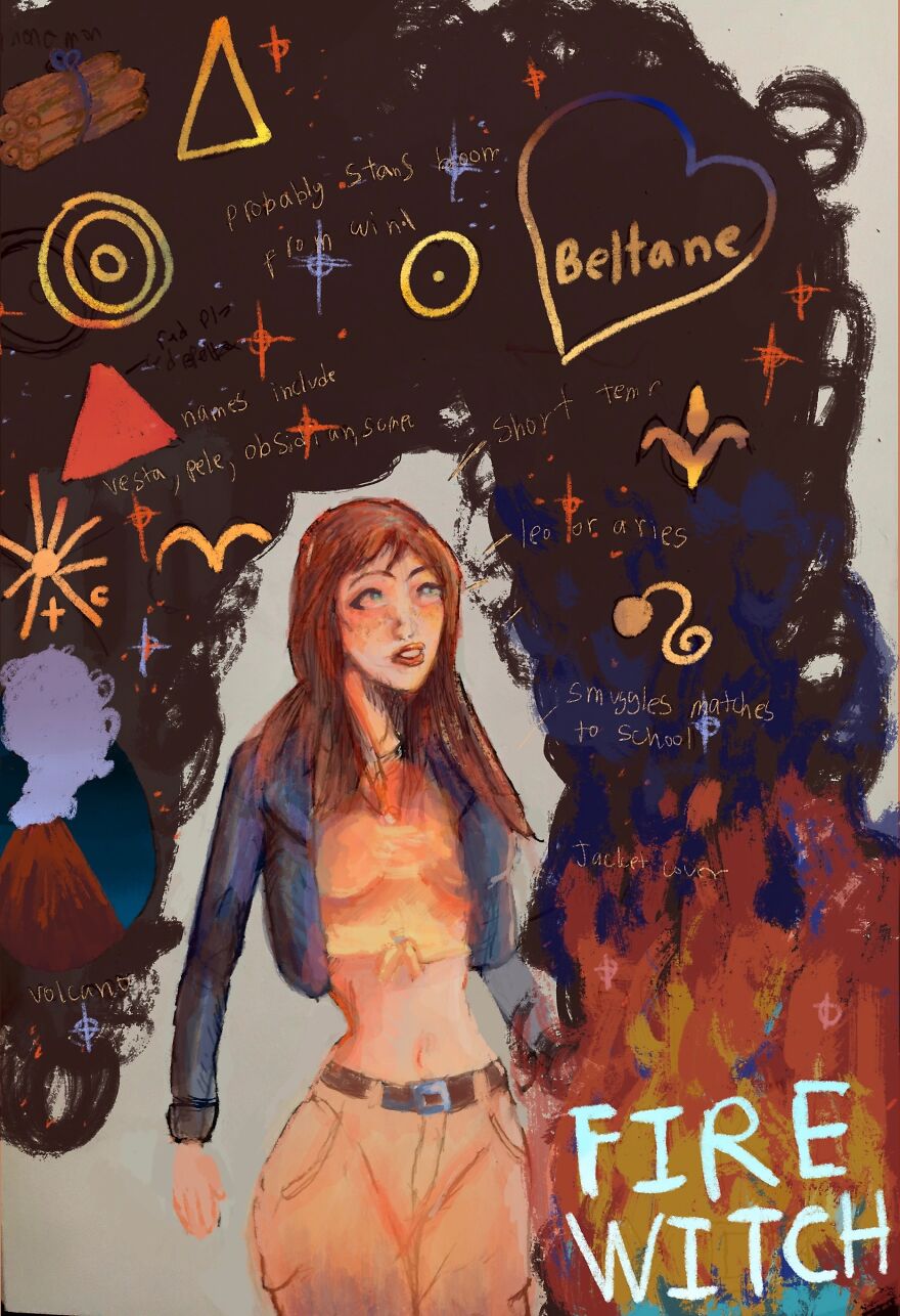Self Taught Teen Artist Is Illustrating Witchcraft And Friends