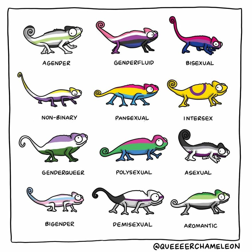 Artist Creates Chameleon-Shaped Characters To Talk About Queer Identity And Sexuality And The Internet Loves It (26 Pics)