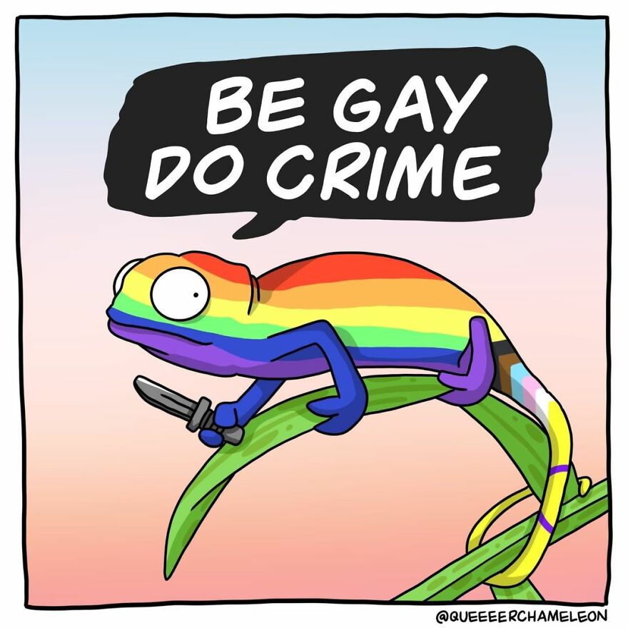 Artist Creates Chameleon-Shaped Characters To Talk About Queer Identity And Sexuality And The Internet Loves It (26 Pics)