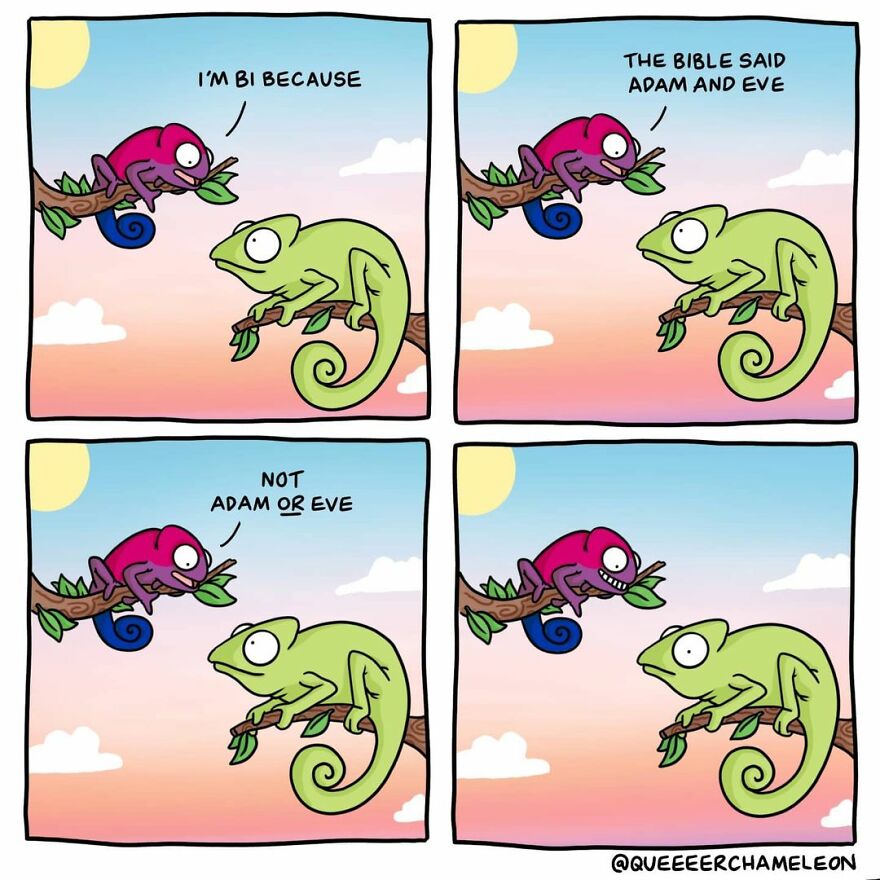 Artist Creates Chameleon-Shaped Characters To Talk About Queer Identity And Sexuality And The Internet Loves It (26 Pics)