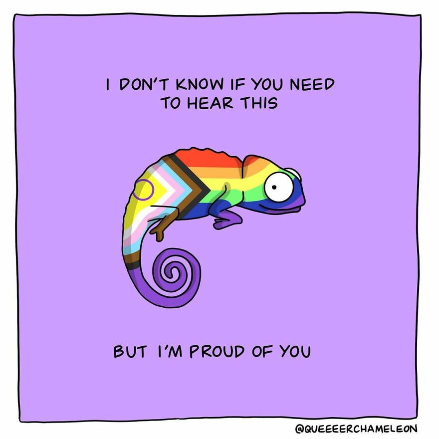 Artist Creates Chameleon-Shaped Characters To Talk About Queer Identity And Sexuality And The Internet Loves It (26 Pics)