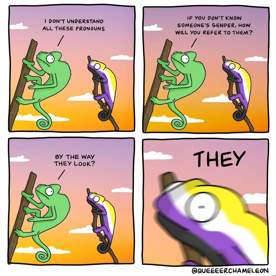 Artist Creates Chameleon-Shaped Characters To Talk About Queer Identity And Sexuality And The Internet Loves It (26 Pics)