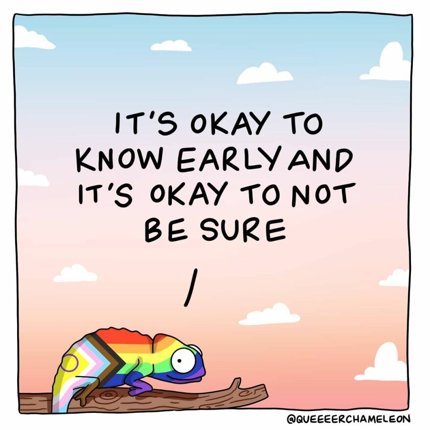 Artist Creates Chameleon-Shaped Characters To Talk About Queer Identity And Sexuality And The Internet Loves It (26 Pics)